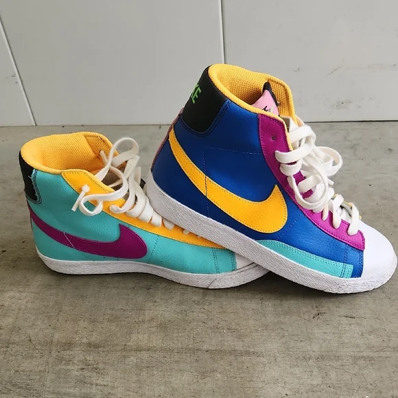 NIKE BLAZE MID  BATTLE BLUE MULTICOLOR CZ9441-400 SNEAKERS US 6Y - Picture 5 of 7